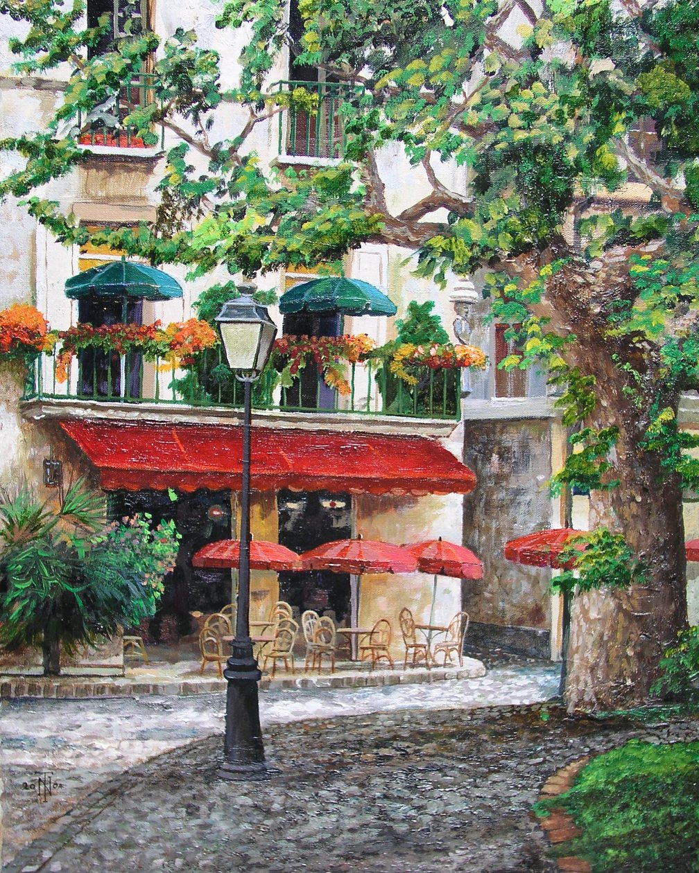 Cafe Beauclaire, Provence, 2004 av Trevor Neal