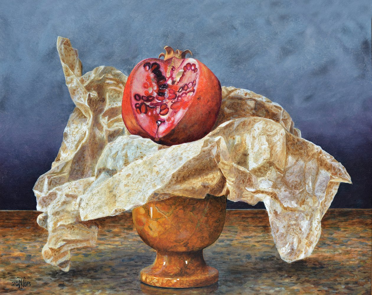 Granateple stilleben, 2008 av Trevor Neal
