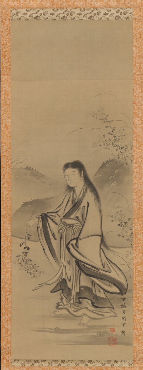 Kiku Jido Chrysanthemum Boy, 1700-tallet. av Tsukioka Sessai