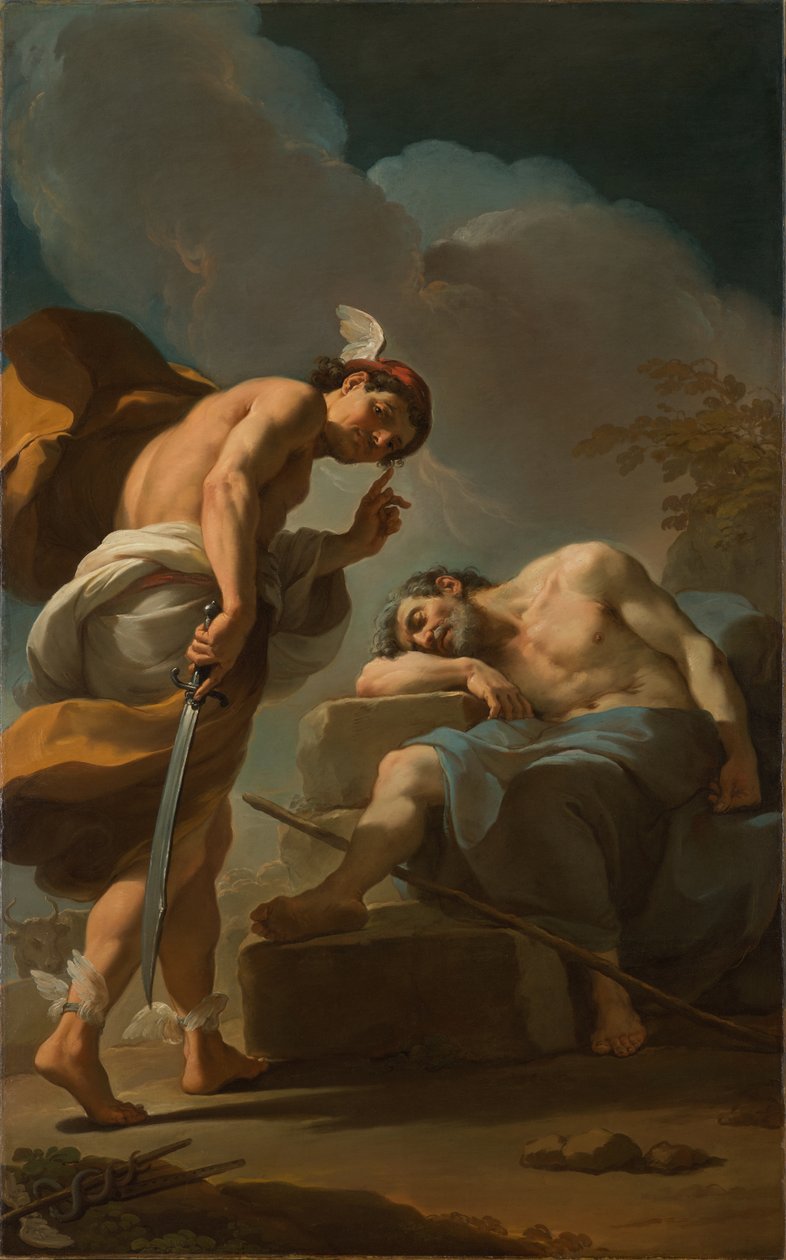 Merkur skal halshugge Argus, ca. 1770-1775 av Ubaldo Gandolfi