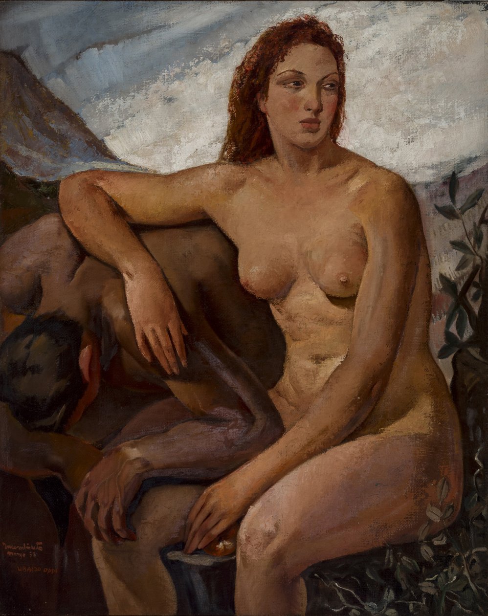 Adam og Eva, 1930. av Ubaldo Oppi
