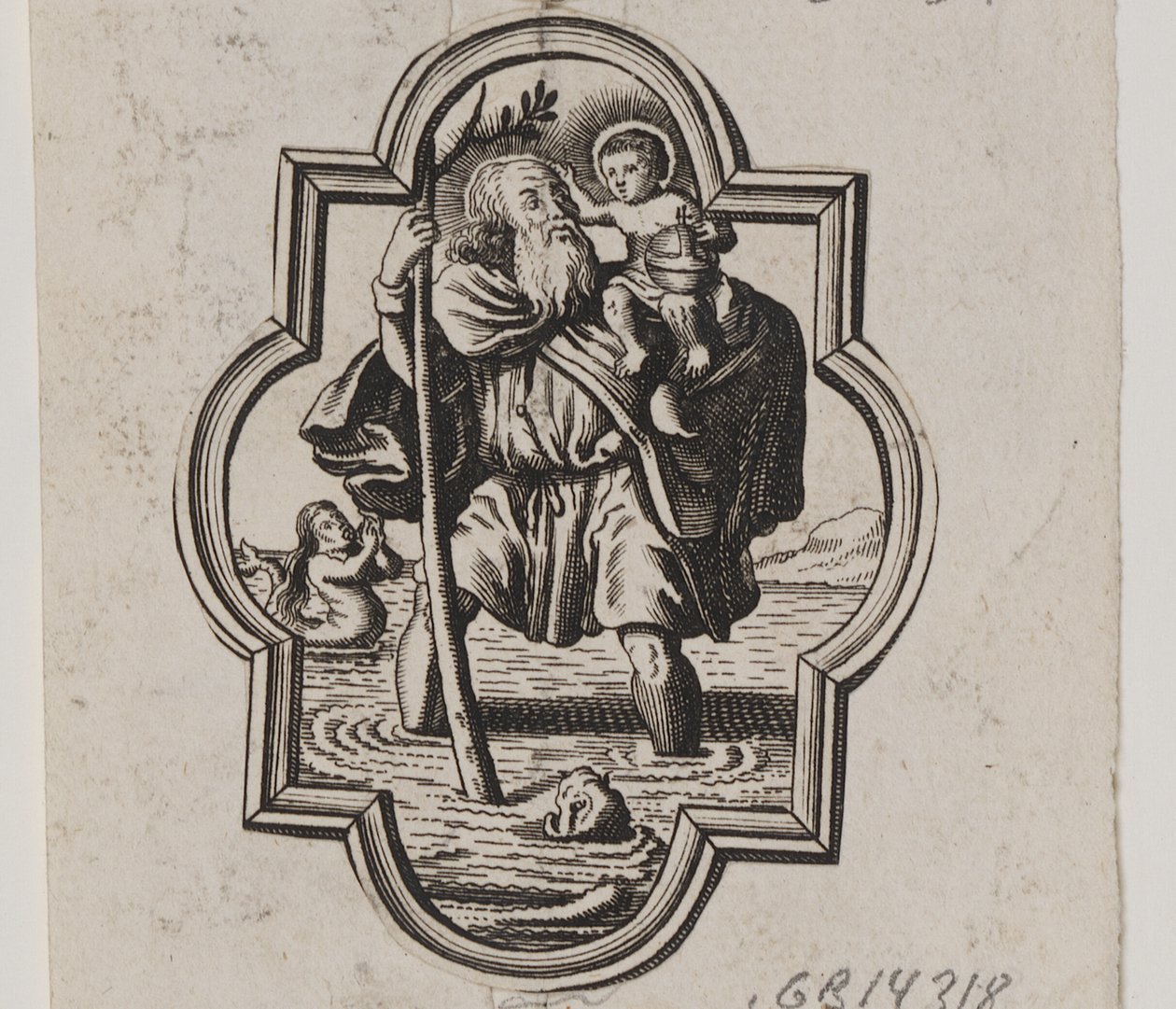 Emblem med Saint Christopher av Ubekendt