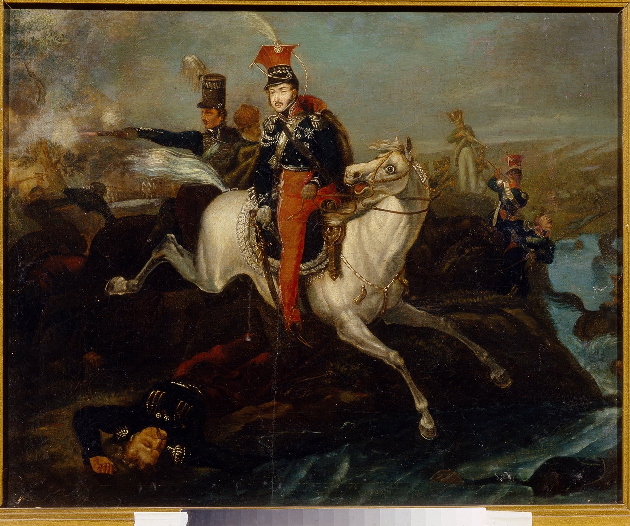 Prins Josef Poniatowskis død i slaget ved Leipzig 16. oktober 1813 av Ukranian School Ukranian School