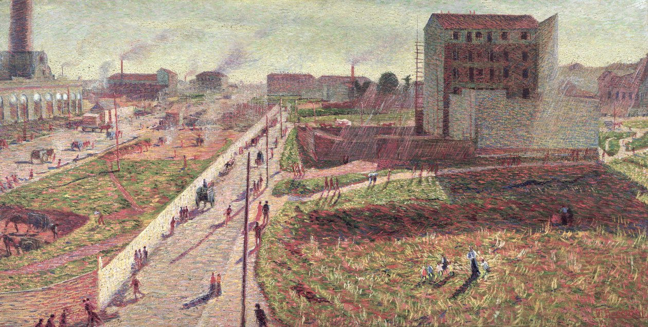 Workshops på Porta Romana, 1909 av Umberto Boccioni