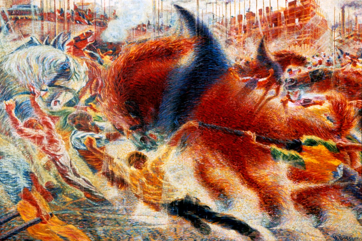Byen reiser seg, 1911. av Umberto Boccioni