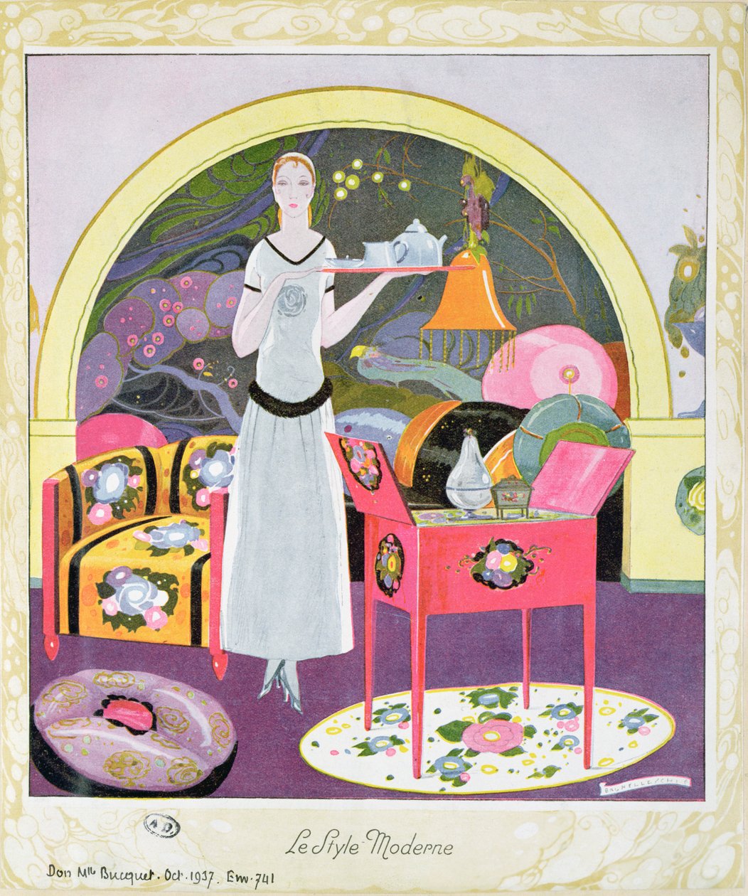 Den moderne stilen, ca. 1925 (farge litho) av Umberto Brunelleschi
