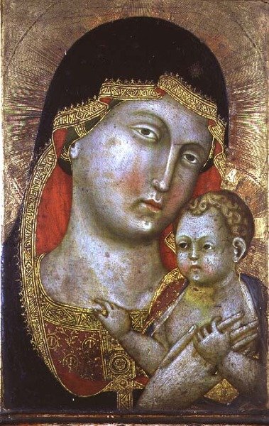 No.1757 Virgin and Child, ca. 1400 (panel) av Umbrian School