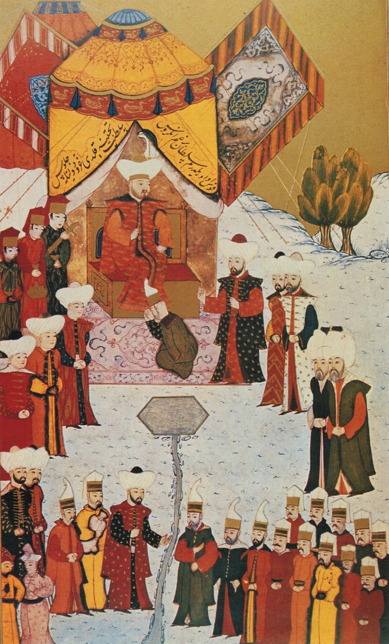 Bayezit utropt sultan - miniatyr fra 1400 -tallet av Unbekannt Unbekannt