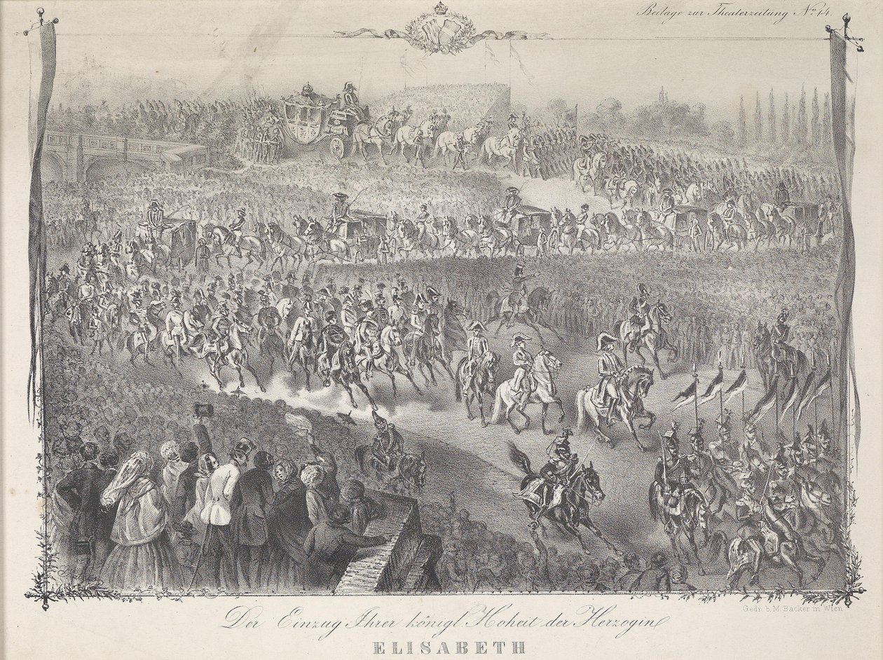 Inntreden av hennes kongelige høyhet hertuginnen Elisabeth til Bayern i Wien i 1854 av Unbekannt Unbekannt