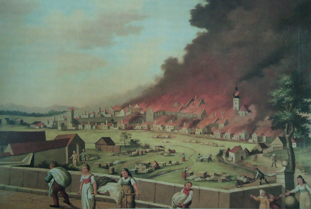 Den store brannen i Tirschenreuth 1814 av Unbekannt Unbekannt