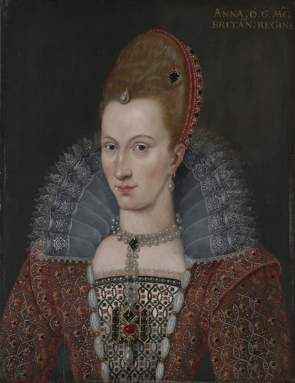 Portrett av Anne av Danmark (1574-1619) av Unbekannt Unbekannt
