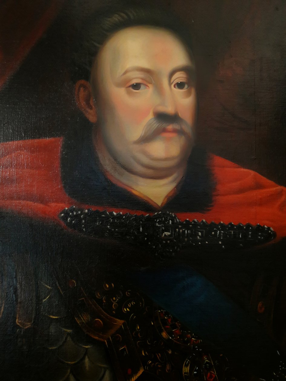 Portrett av John III Sobieski i rustning i rustfritt stål (detalj) av Unbekannt Unbekannt