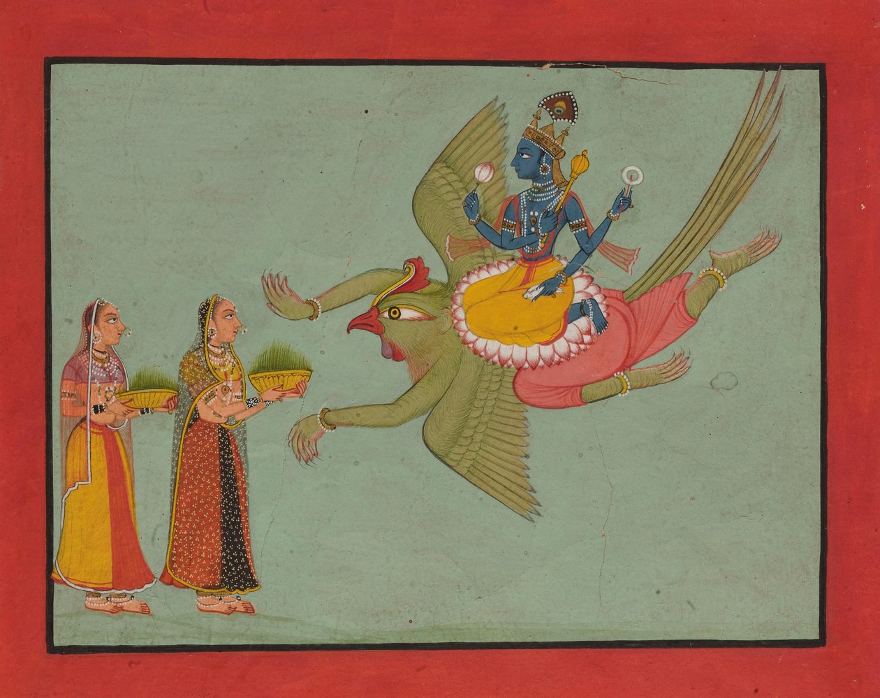 Vishnu på kjøretøyets Garuda av Unbekannt Unbekannt