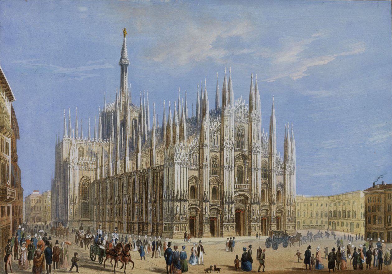 Utsikt over katedralen i Milano av Unbekannt Unbekannt
