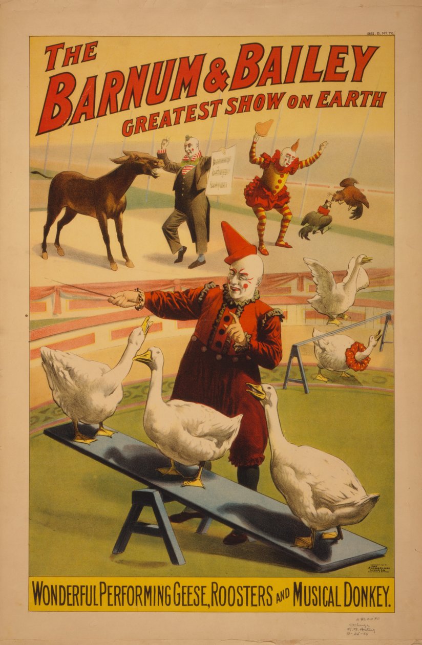 Barnum og Bailey Circus-plakat, ca. 1900 (kromolitografi) av Unbekannt Unbekannt