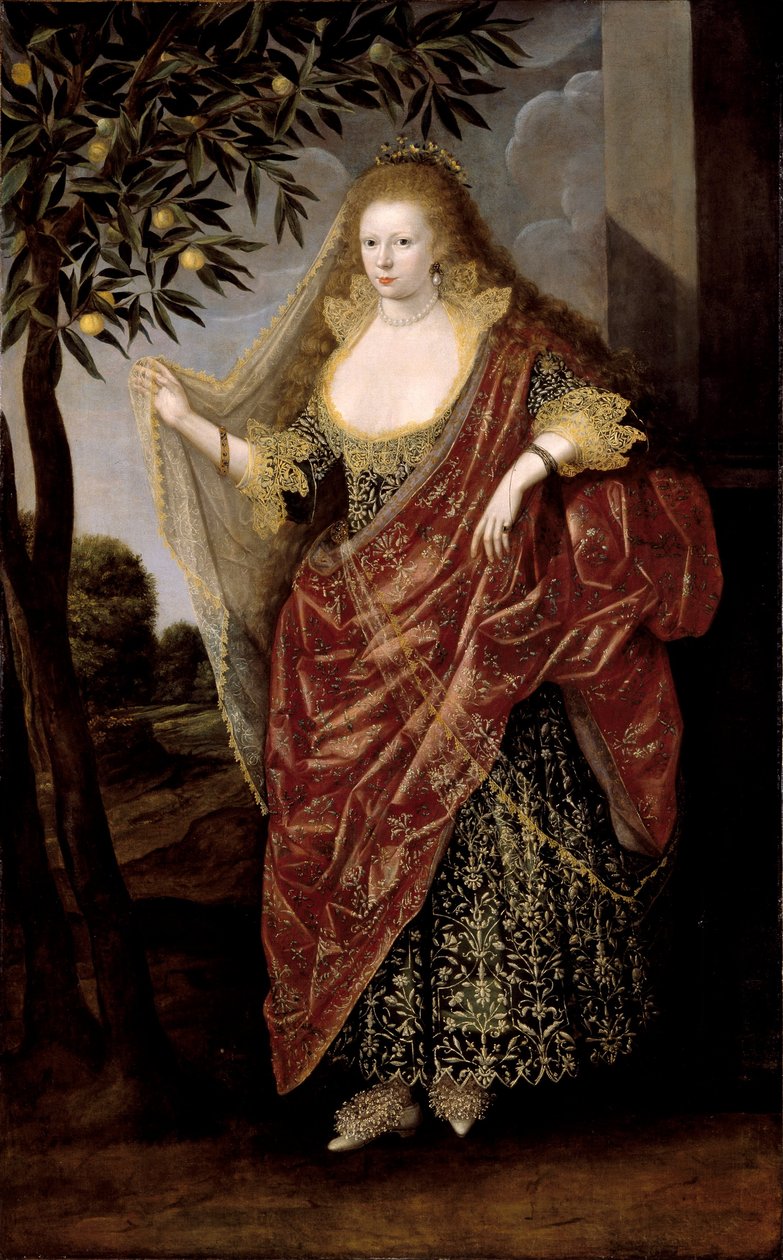 British School 1600 -tallet - Portrett av en dame, kalt Elizabeth, Lady Tanfield av Unbekannt Unbekannt