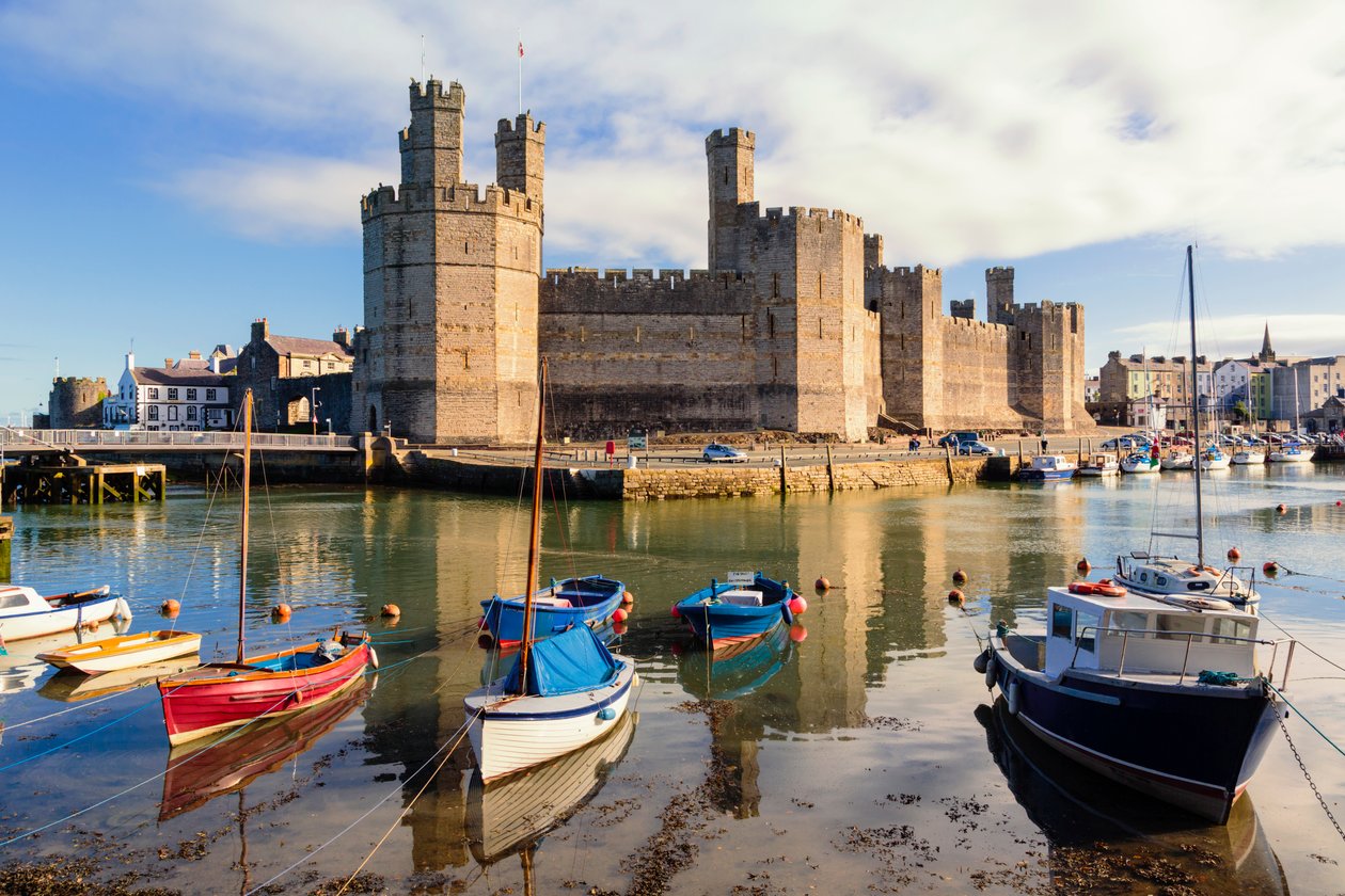 Caernarfon, Wales, Storbritannia. Slottet. av Unbekannt Unbekannt