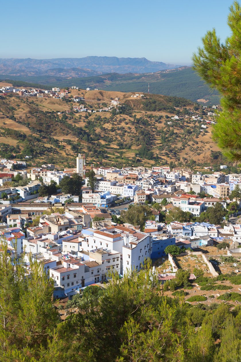 Chefchaouen, Marokko. Samlet utsikt over byen. av Unbekannt Unbekannt