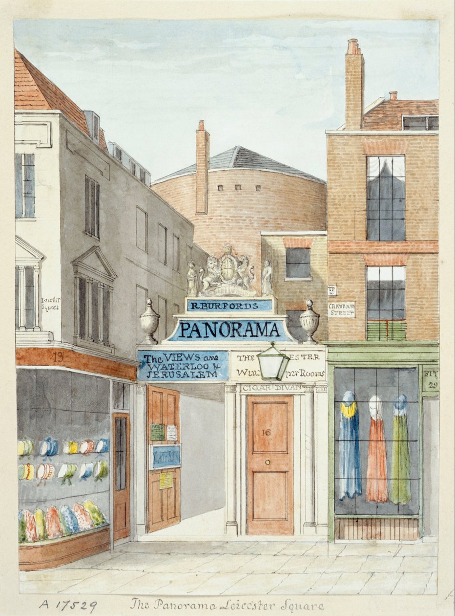 Tegning; akvarell - The Panorama, Leicester Square av Unbekannt Unbekannt