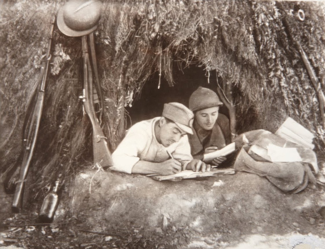 General Miajas Militiamen Writing Letters av Unbekannt Unbekannt