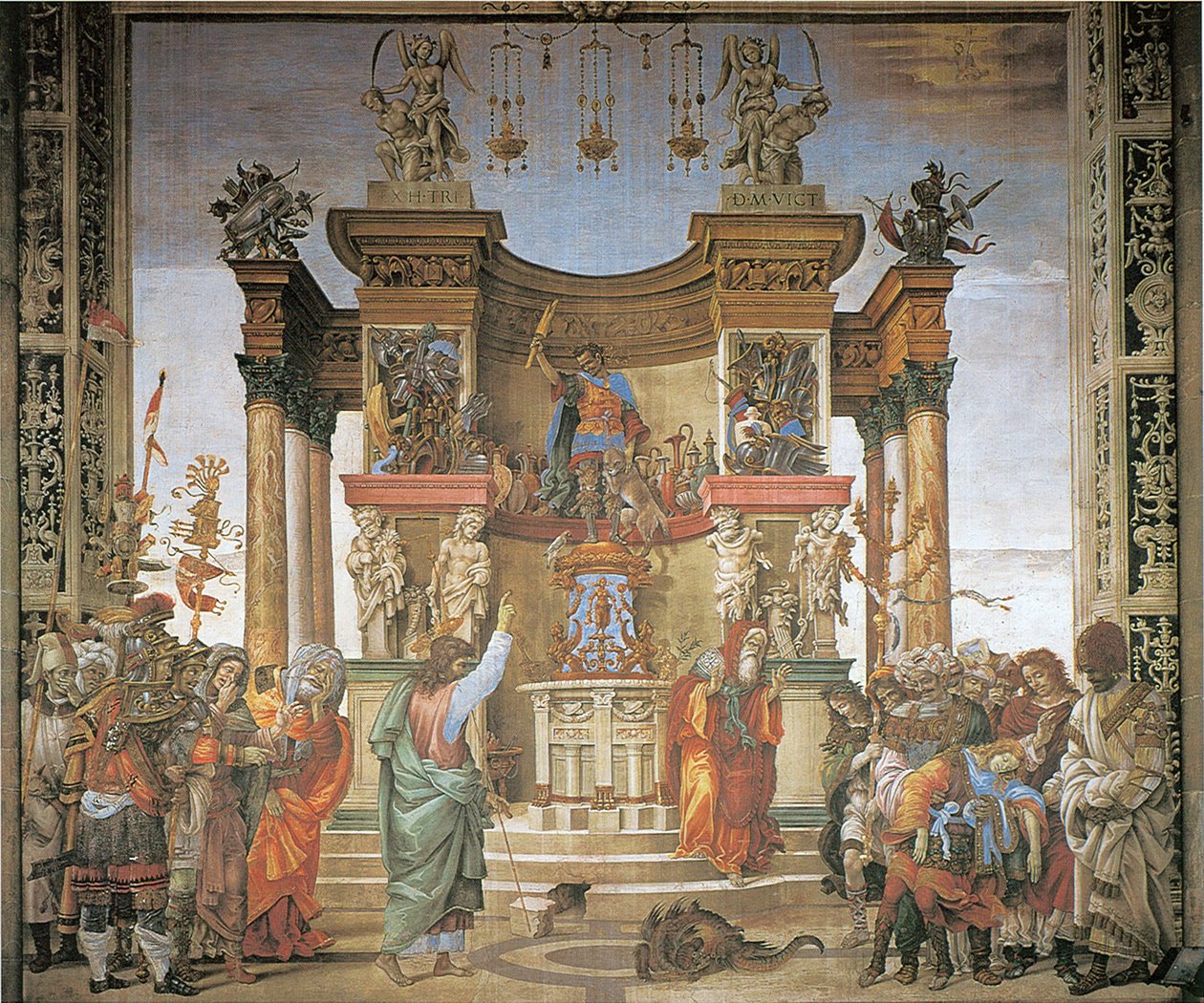 LIPPI, Filippino St Philip Driving the Dragon from the Temple of Hieropolis Fresco Strozzi Chapel, Santa Maria Novella, Florence av Unbekannt Unbekannt