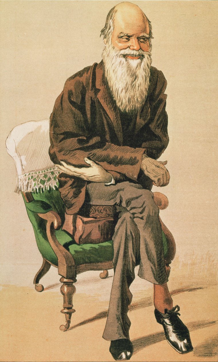 Dagens menn, nei. 33, Charles Darwin, tegneserie fra Vanity Fair av Unbekannt Unbekannt