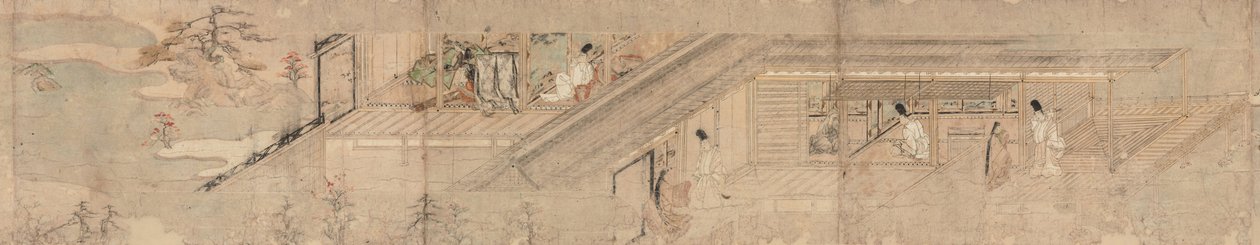 Fortellende bildescroll om Love Romance of Courtier and Girl på Sumiyoshi av Unbekannt Unbekannt