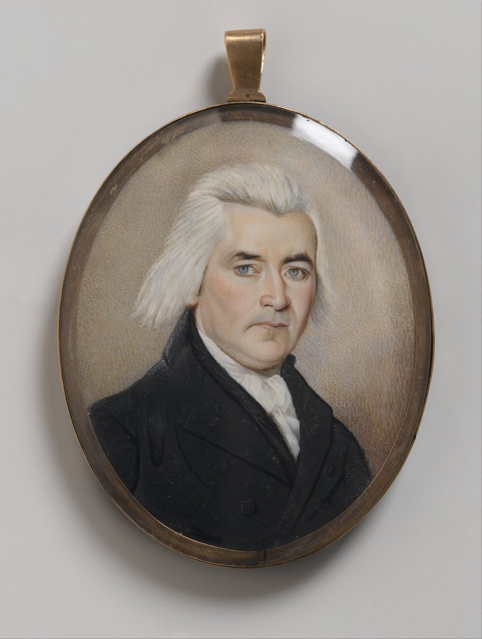 Portrett av en gentleman, sørgende miniatyr av Unbekannt Unbekannt