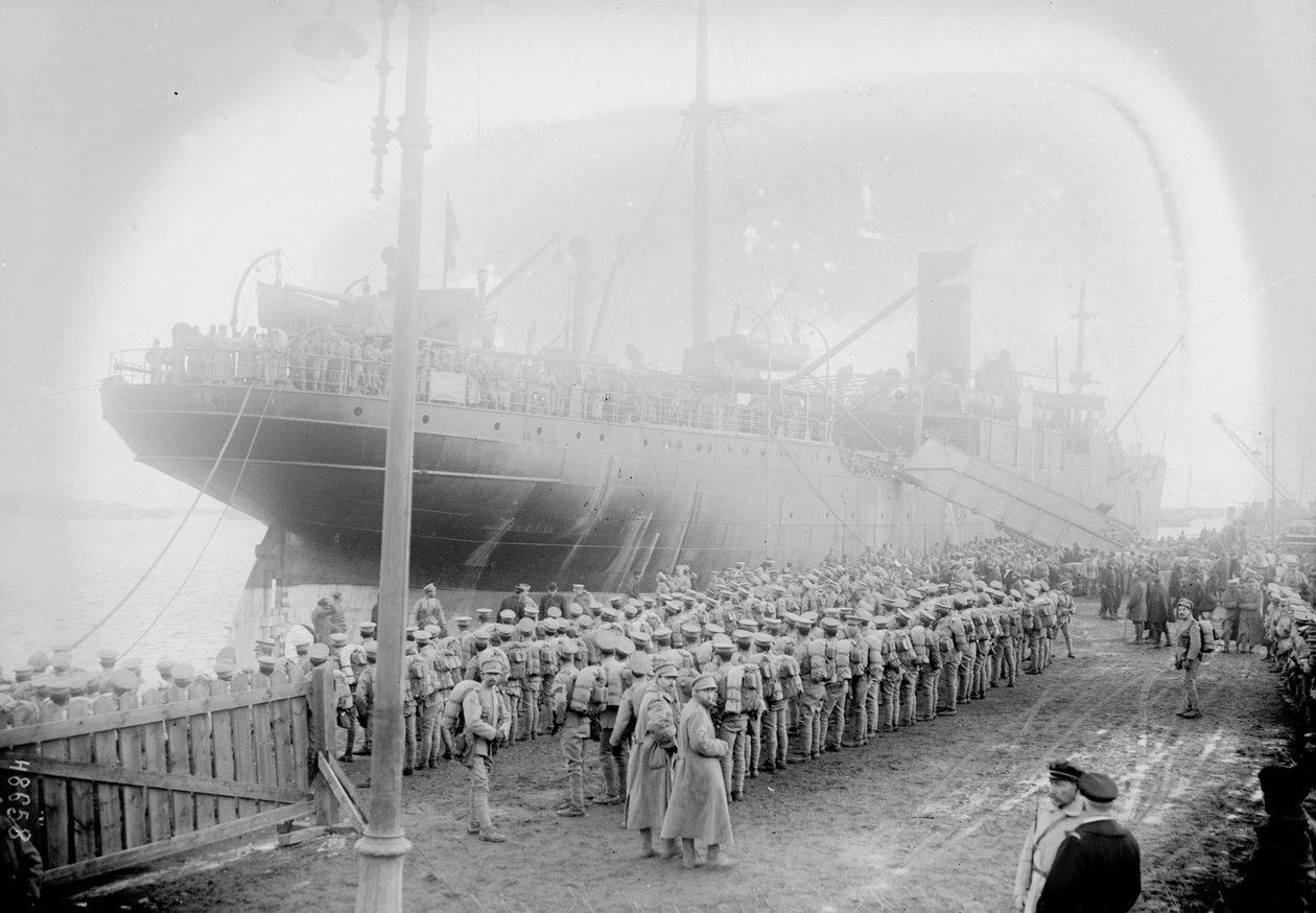 Portugisiske tropper går i land, Brest, 1917 av Unbekannt Unbekannt
