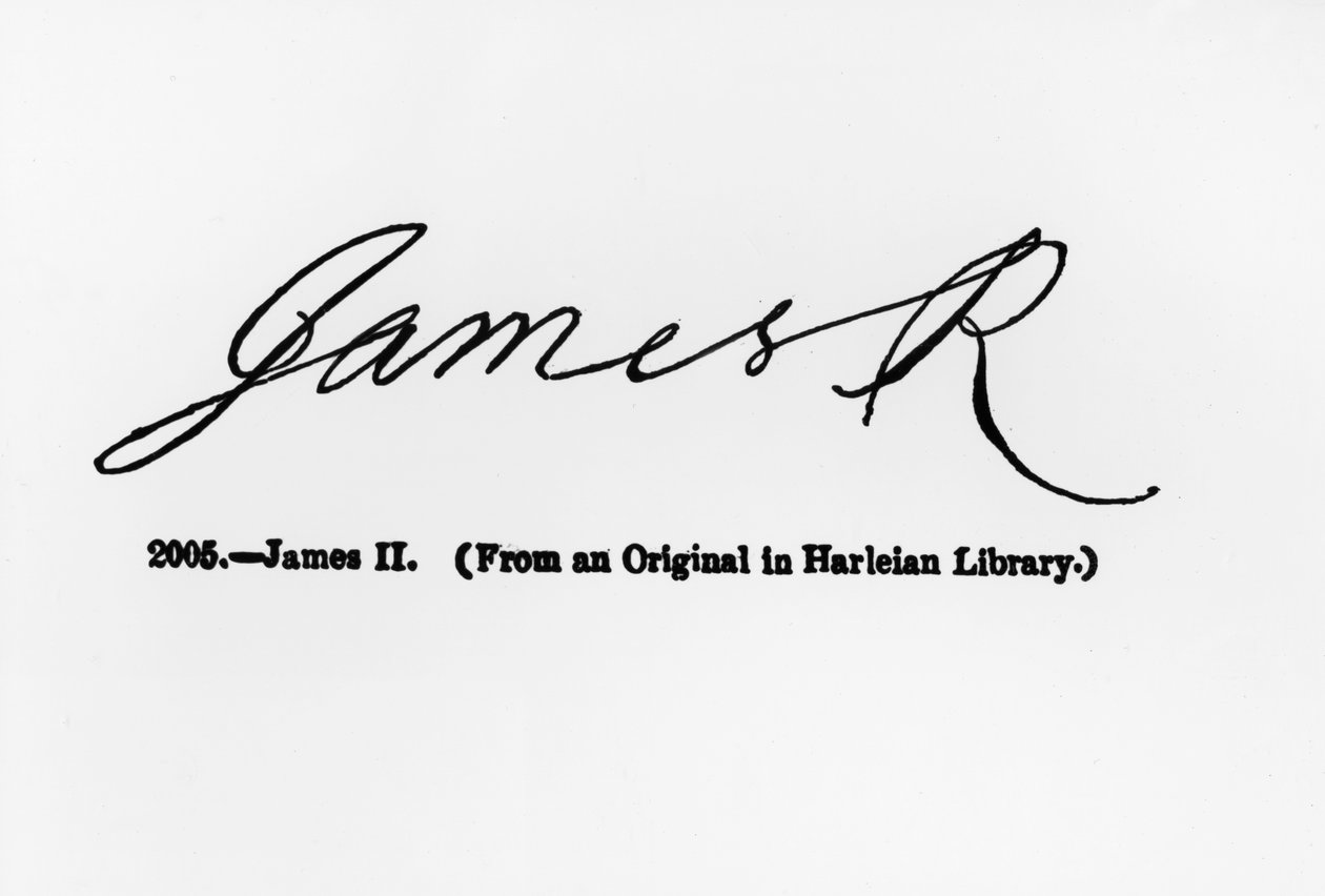 Reproduksjon av signaturen til James II (1633-1701) av Unbekannt Unbekannt