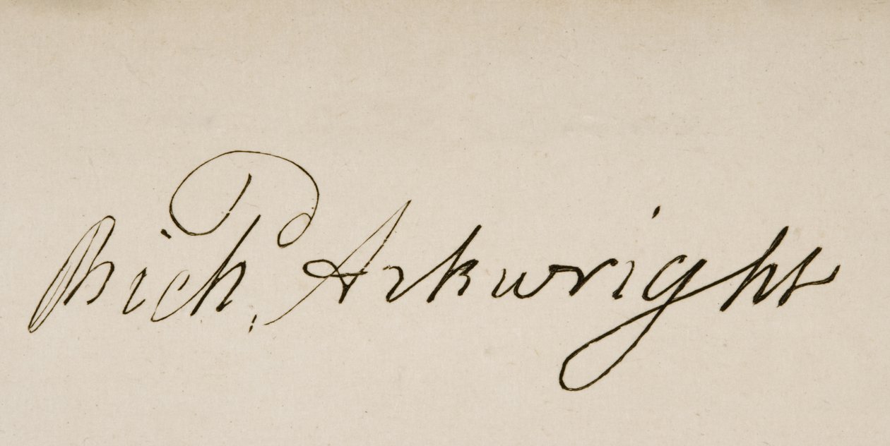 Signatur av Sir Richard Arkwright (1732-93) av Unbekannt Unbekannt
