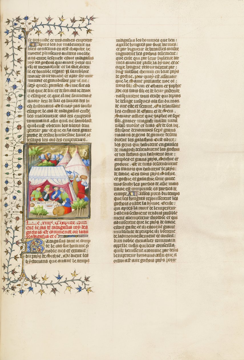 Romerne fester i et leir mens goterne sulter av Unbekannt Unbekannt