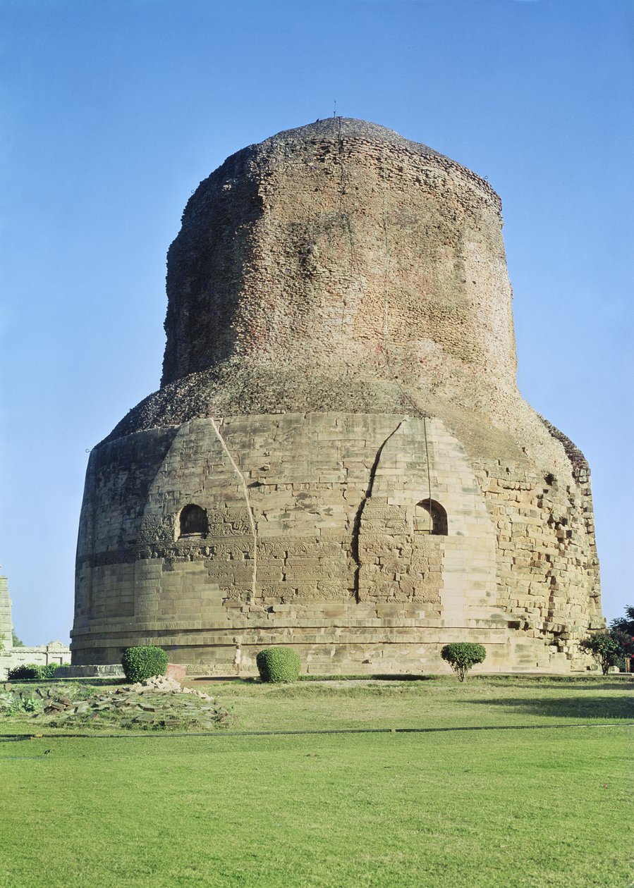 Utsikt over Dhamekh Stupa av Unbekannt Unbekannt