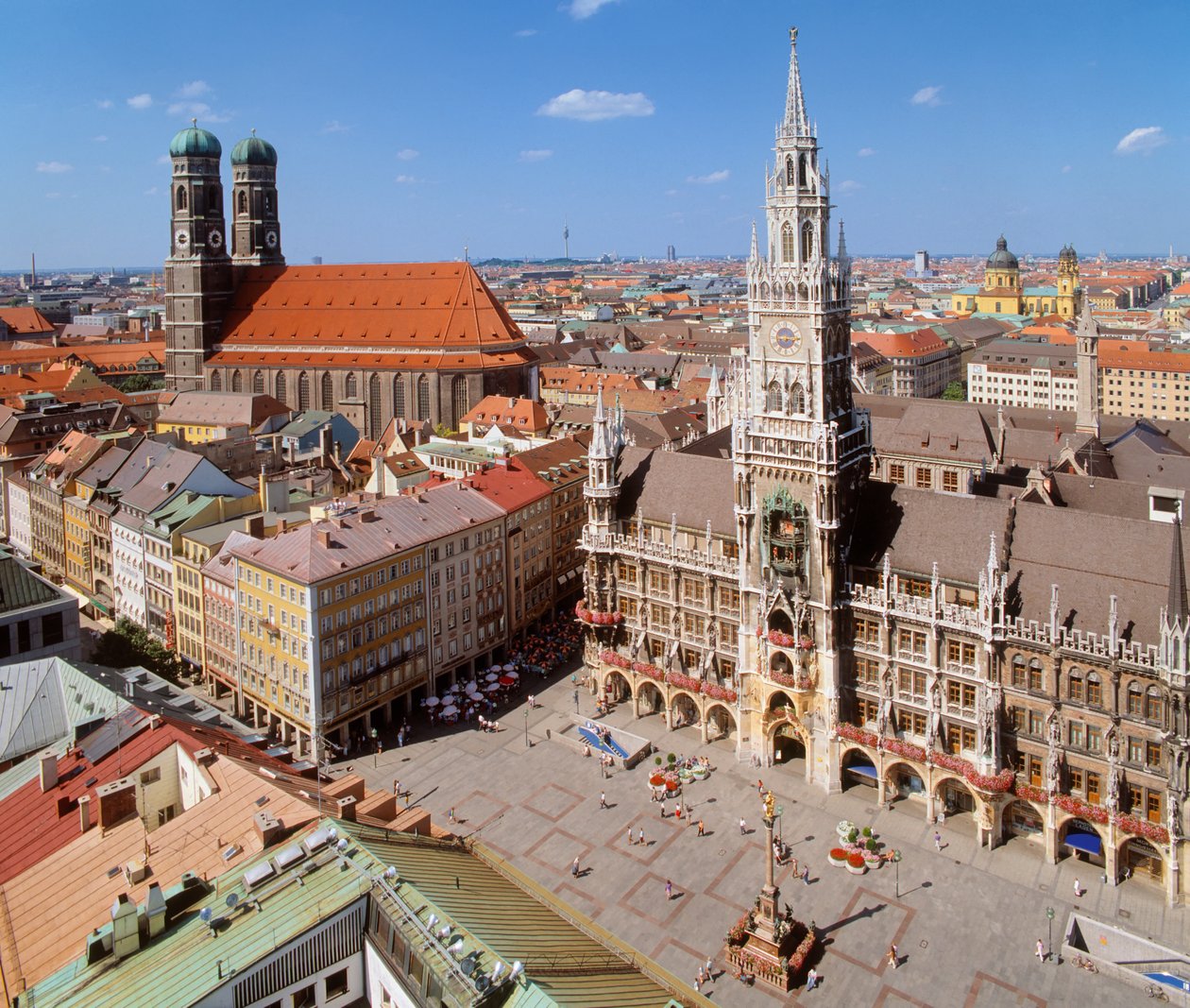 Utsikt over Marienplatz av Unbekannt Unbekannt