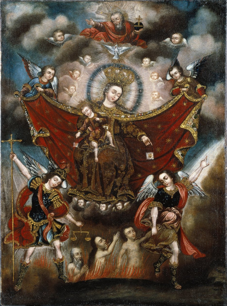 Virgin of Carmel Saving Souls i skjærsilden av Unbekannt Unbekannt