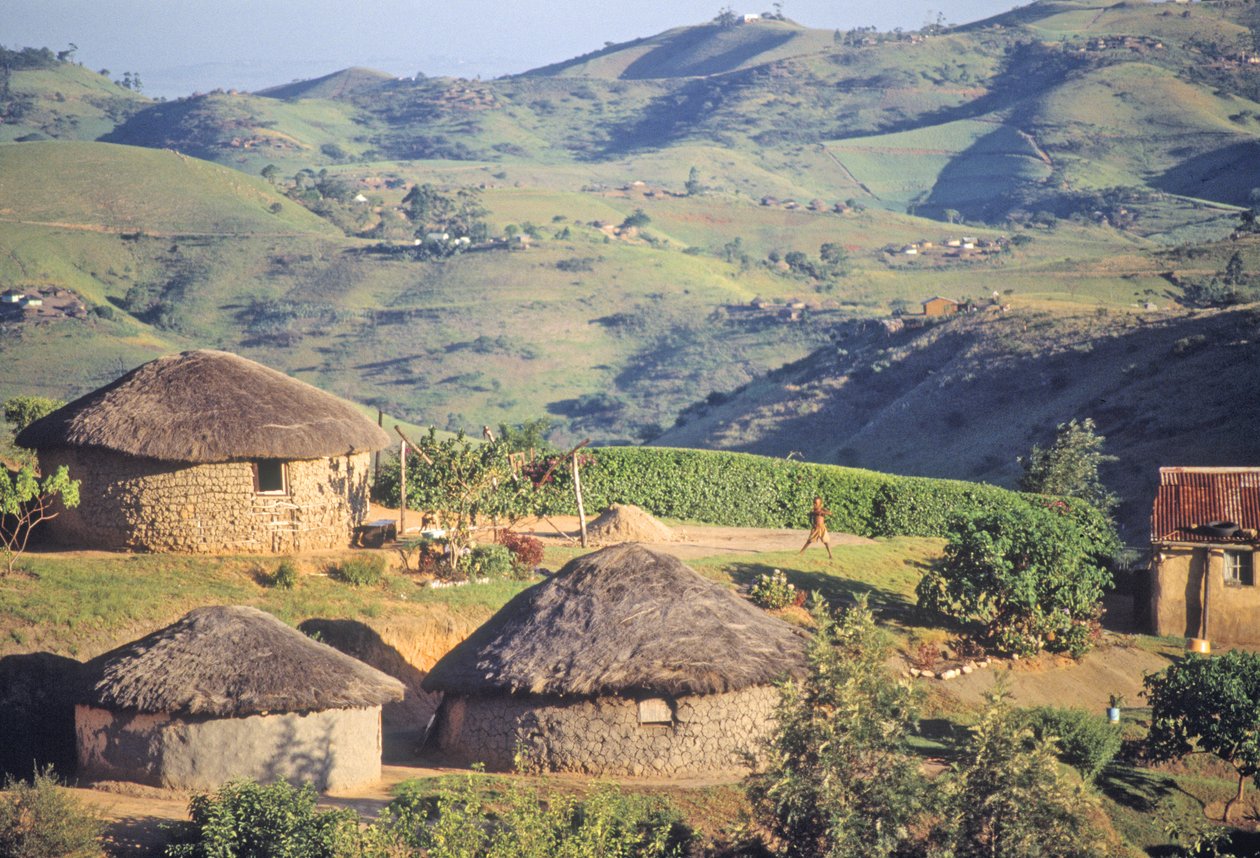 Zulu Village, nær Eshowe av Unbekannt Unbekannt