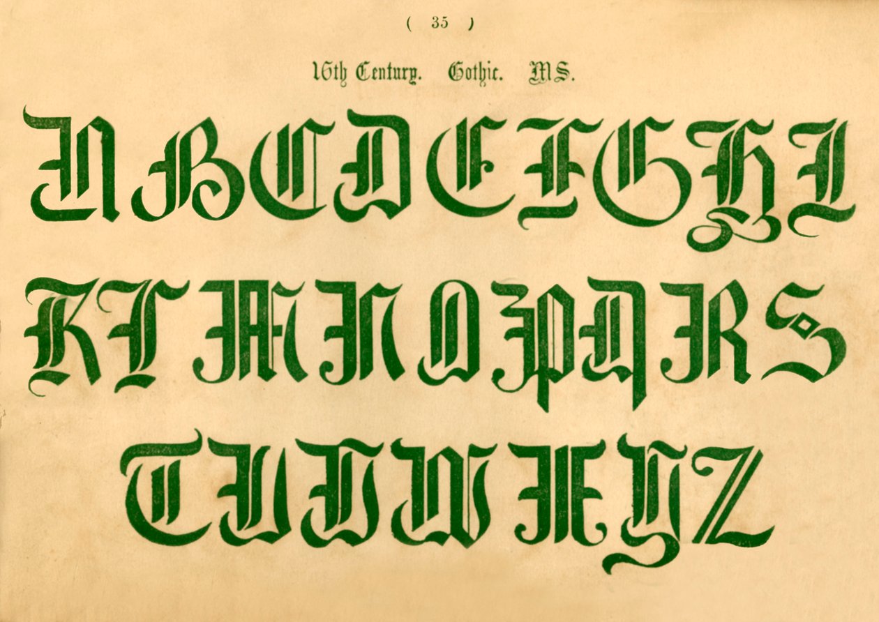 Det 16. århundre. Gotisk. MS, 1862 av Unbekannt