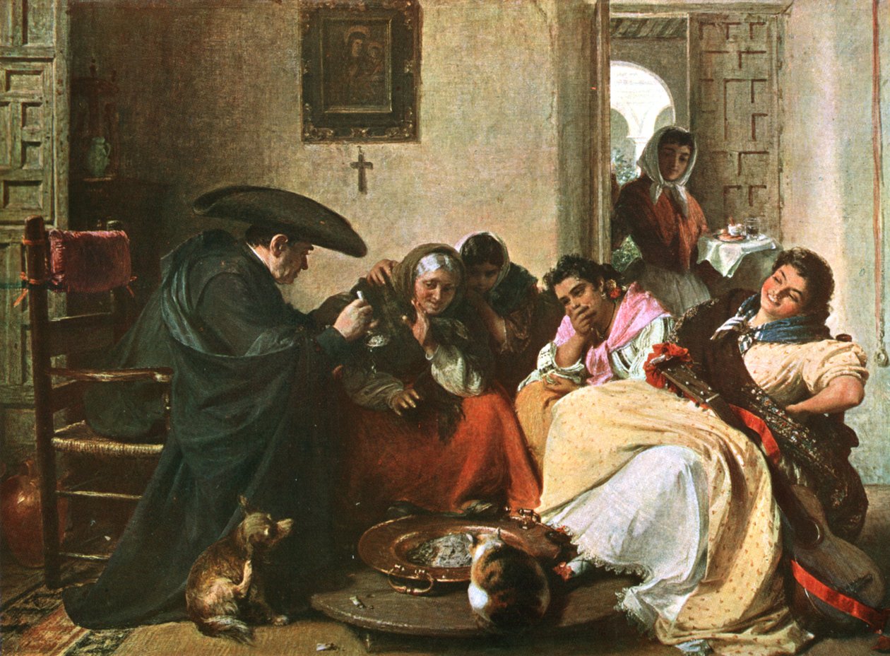 A Chat Round The Brasero, 1866, c1902. av Unbekannt