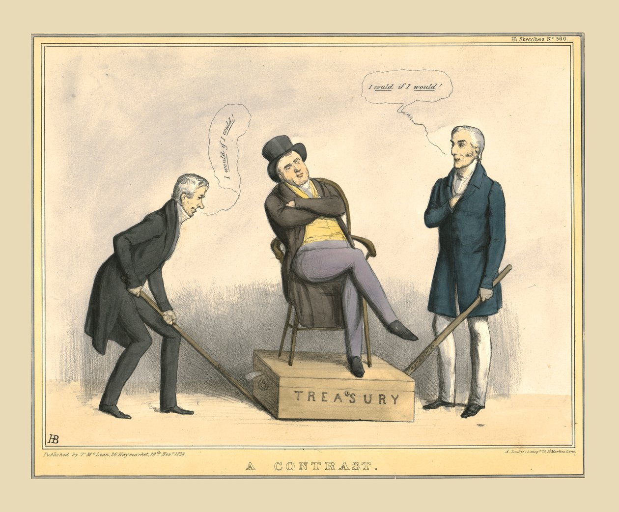 En kontrast, c1838. av Unbekannt