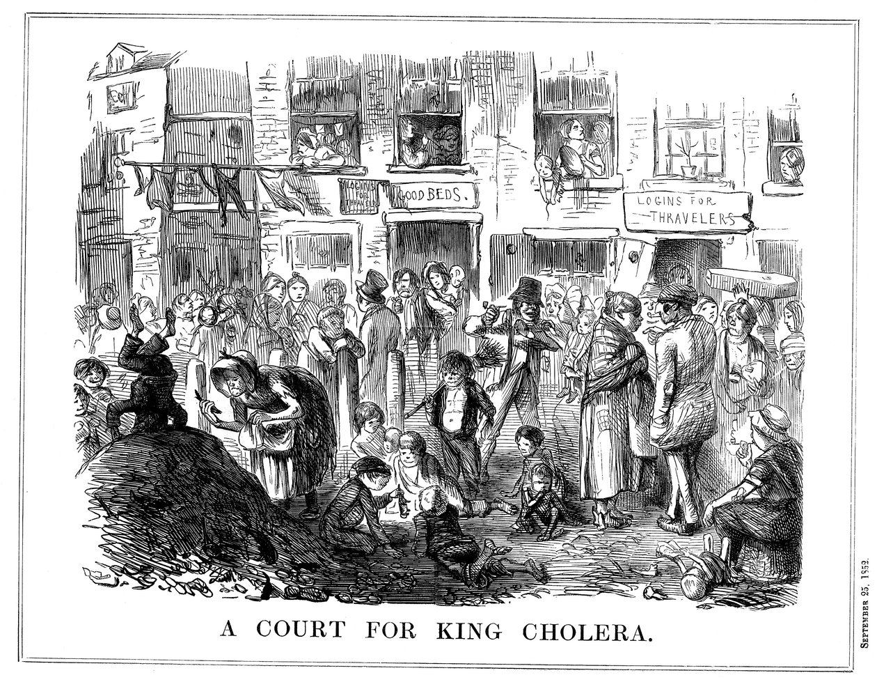 En domstol for kong kolera, 1852 av Unbekannt