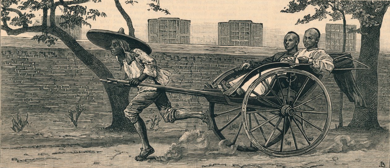 En Jinriksha, eller kinesisk håndvogn, c1883. av Unbekannt