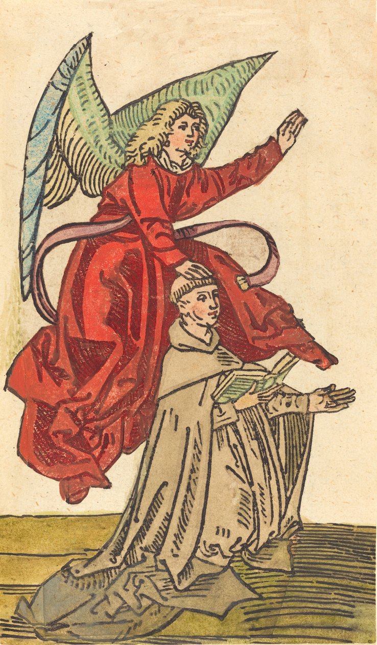 En munk med en engel, 14801490. av Unbekannt