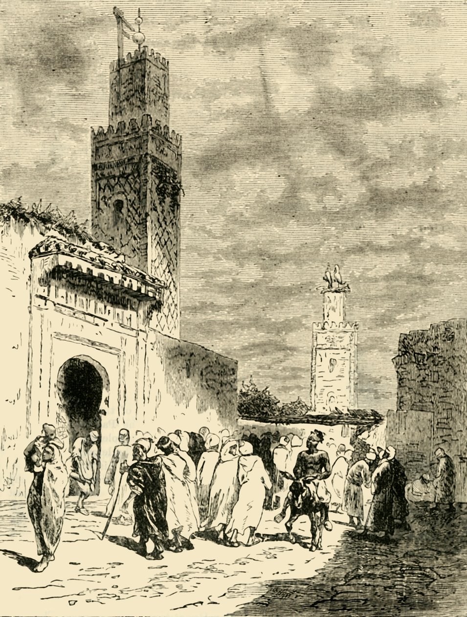En gate i Fez, 1890. av Unbekannt