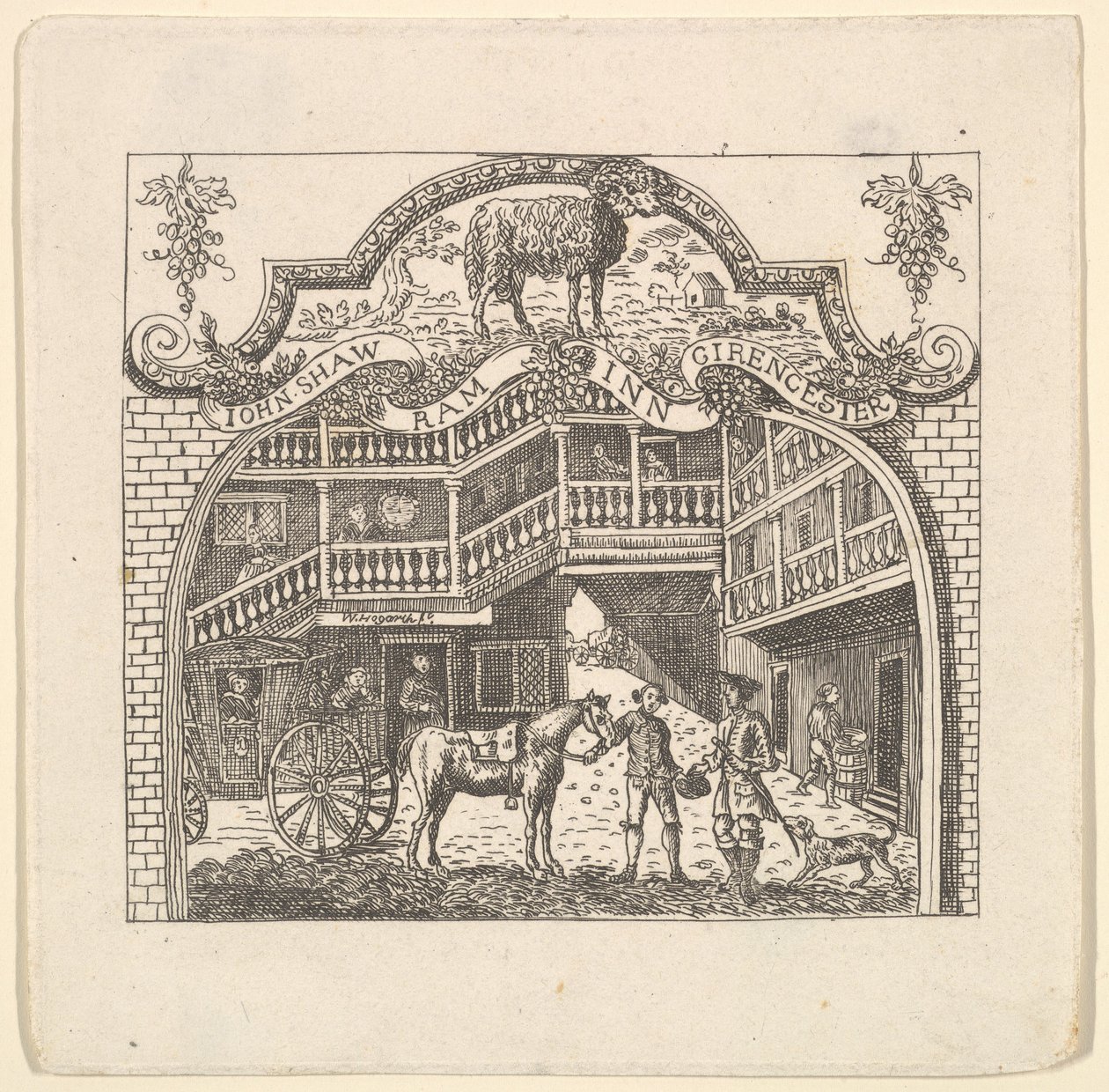 Et tavernakort for John Shaw, 1790-tallet. av Unbekannt