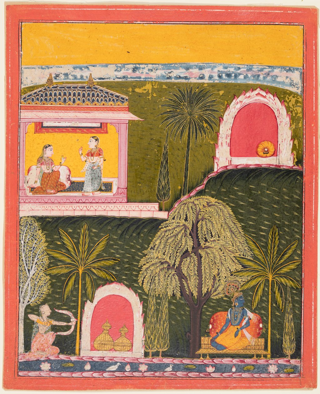 En side fra en Rasikapriya-serie, ca. 1660. av Unbekannt