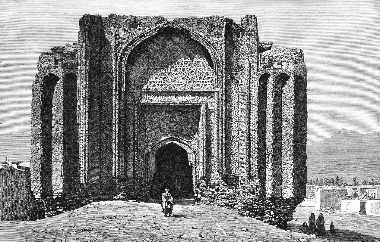 En ødelagt moske fra 1300-tallet, Hamadan, Iran, 1895 av Unbekannt