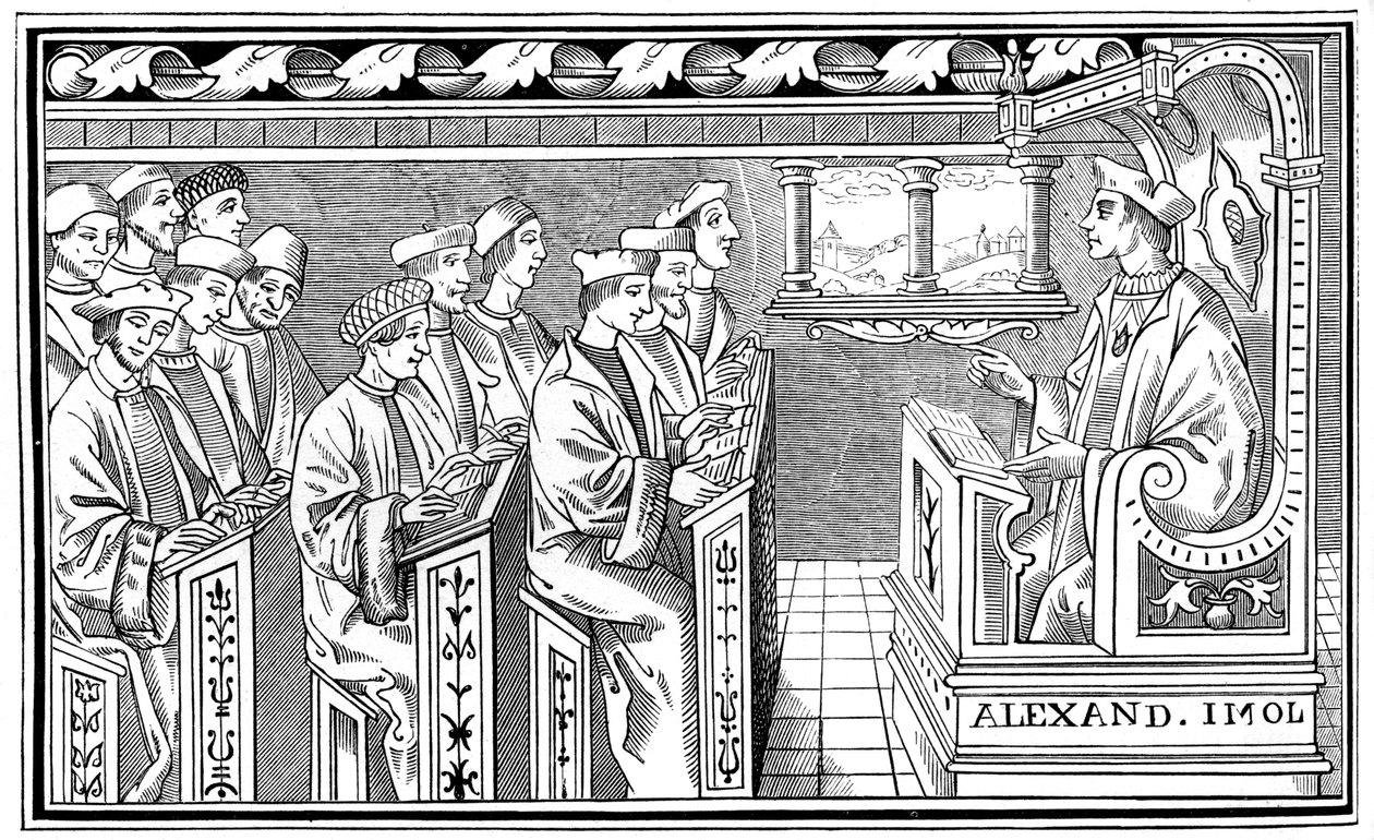 Et skolehus, 1500-tallet 1849 av Unbekannt