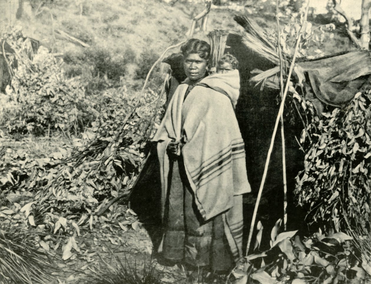 Aboriginal kvinne med barn, 1901. av Unbekannt