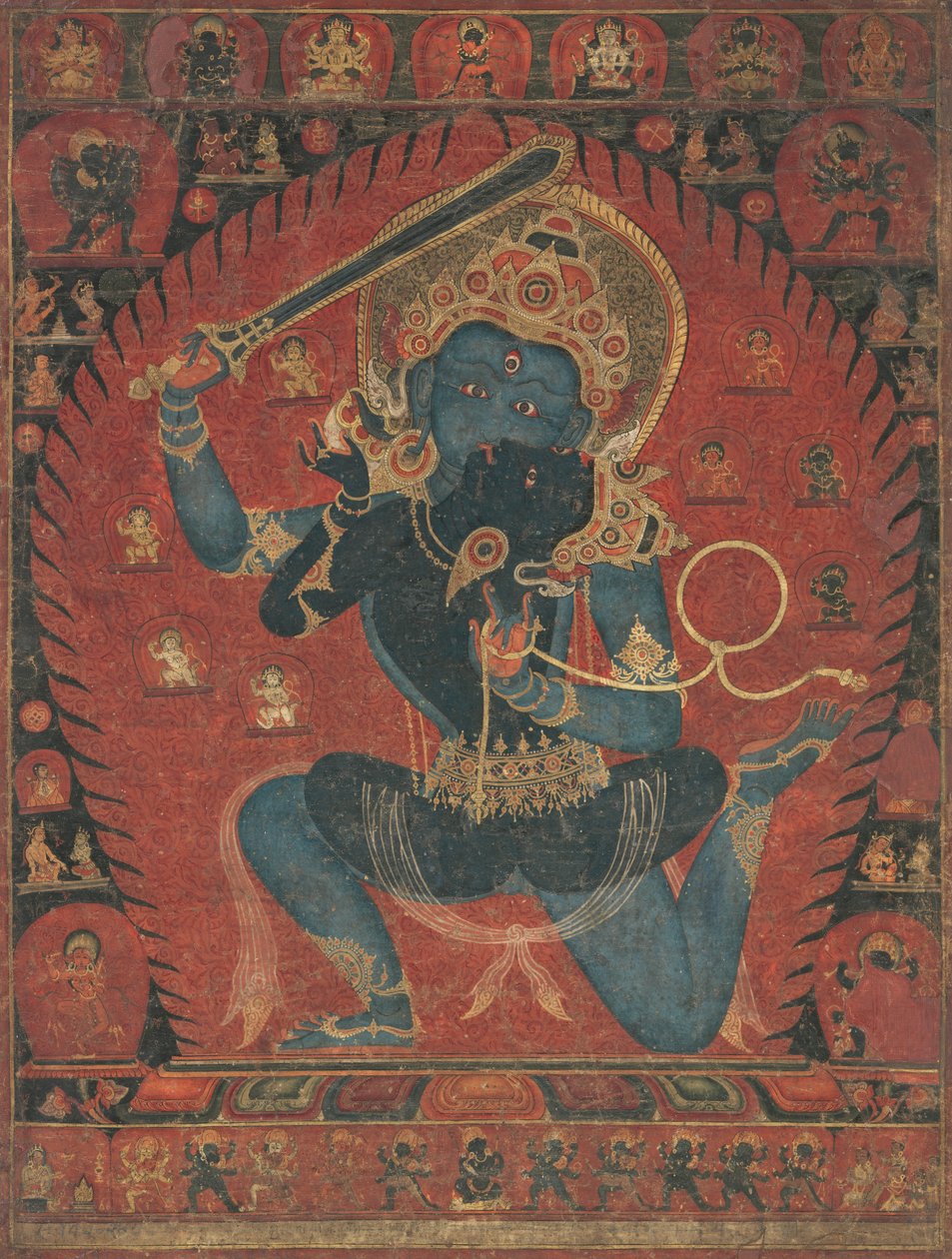 Acala med konsort Vishvavajri, 1525-50. av Unbekannt