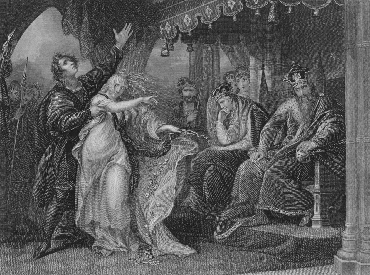 Act IV Scene v fra Hamlet, c1800-tallet av Unbekannt